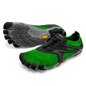 Vibram V-Run Green/Black Mens Running Shoes | India-407836